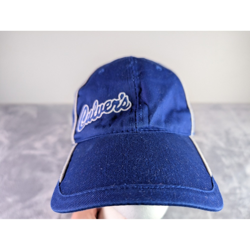 Culver's Blue Baseball Hat Embroidered Logo American Flag Adjustable Strap Cap